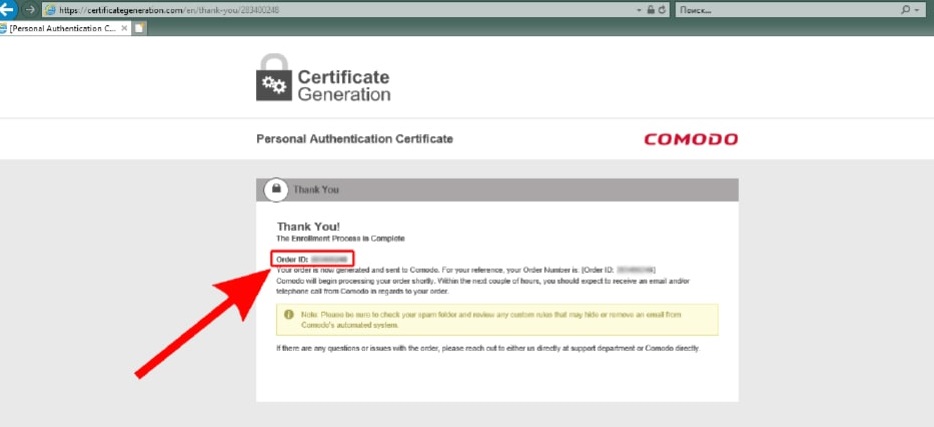 comodo personal authentication certificate